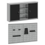 Juego de Gabinete de Herramientas y Tablón 3 pcs Negro