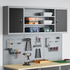Juego de Gabinete de Herramientas y Tablón 6 pcs Negro