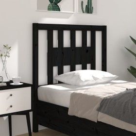 Cabecero madera maciza de pino negro 81x4x100 cm de vidaXL, Cabeceros y pies de cama - Ref: Foro24-818649, Precio: 23,23 €, D...