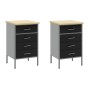 Banco de trabajo con cajón 5 pcs Negro 100 x 55 x 200 cm Acero