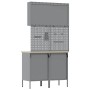 Banco de trabajo con cajón 5 pcs Negro 100 x 55 x 200 cm Acero