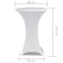 Mantel cubierta elástica de mesa alta Ø 60 cm Blanco 2 unidades