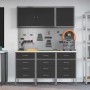 Banco de trabajo con cajón 8 pcs Negro 150 x 55 x 200 cm Acero