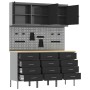 Banco de trabajo con cajón 8 pcs Negro 150 x 55 x 200 cm Acero
