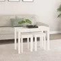 Stapelbare Tische 3 Stück aus massivem weißem Kiefernholz von vidaXL, Seitentische - Ref: Foro24-824979, Preis: 75,21 €, Raba...