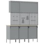 Banco de trabajo con cajón 8 pcs Negro 150 x 55 x 200 cm Acero
