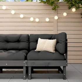 Corner sofa with solid gray pine wood cushions by vidaXL, Modular outdoor sofas - Ref: Foro24-825424, Price: 118,45 €, Discou...