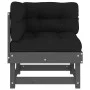Corner sofa with solid gray pine wood cushions by vidaXL, Modular outdoor sofas - Ref: Foro24-825424, Price: 118,45 €, Discou...