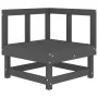 Corner sofa with solid gray pine wood cushions by vidaXL, Modular outdoor sofas - Ref: Foro24-825424, Price: 118,45 €, Discou...