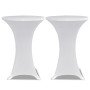 2 Manteles blancos ajustados para mesa de pie - 70 cm diámetro