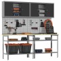 Conjunto de banco de trabajo 8 pcs Gris 200 x 55 x 200 cm Acero