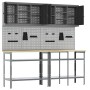 Conjunto de banco de trabajo 8 pcs Gris 200 x 55 x 200 cm Acero