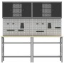 Conjunto de banco de trabajo 8 pcs Gris 200 x 55 x 200 cm Acero