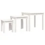 Mesas apilables 3 piezas madera maciza de pino blanco de vidaXL, Mesas auxiliares - Ref: Foro24-824974, Precio: 82,41 €, Desc...