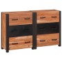 Vitrina 3 pcs Marrón 110 x 30 x 75 cm Madera maciza de Acacia