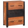 Vitrina 3 pcs Marrón 110 x 30 x 75 cm Madera maciza de Acacia