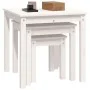 Mesas apilables 3 piezas madera maciza de pino blanco de vidaXL, Mesas auxiliares - Ref: Foro24-824974, Precio: 82,41 €, Desc...