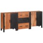 Vitrina 3 pcs Marrón 55 x 30 x 75 cm Madera maciza de Acacia