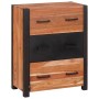 Vitrina 3 pcs Marrón 55 x 30 x 75 cm Madera maciza de Acacia