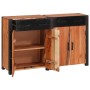 Vitrina 2 pcs Marrón 110 x 30 x 75 cm Madera maciza de Acacia
