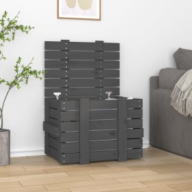 Aufbewahrungsbox aus massivem Kiefernholz grau 58x40,5x42 cm von vidaXL, Aufbewahrungskörbe - Ref: Foro24-824995, Preis: 61,5...
