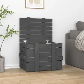 Solid pine wood storage box in gray, 58x40.5x42 cm by vidaXL, Storage baskets - Ref: Foro24-824995, Price: 61,52 €, Discount: %
