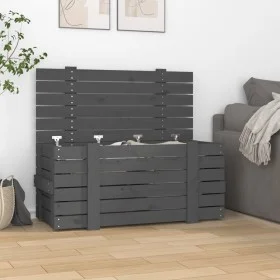 Solid pine wood storage box in gray, 91x40.5x42 cm by vidaXL, Storage baskets - Ref: Foro24-825000, Price: 95,15 €, Discount: %