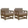 Garden armchairs cushions 2 pcs solid pine wood honey brown by vidaXL, Modular outdoor sofas - Ref: Foro24-825446, Price: 149...