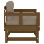 Sillones de jardín cojines 2 uds madera maciza pino marrón miel de vidaXL, Sofás modulares de exterior - Ref: Foro24-825446, ...