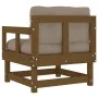 Sillones de jardín cojines 2 uds madera maciza pino marrón miel de vidaXL, Sofás modulares de exterior - Ref: Foro24-825446, ...