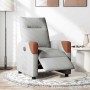 Sillón reclinable eléctrico de tela gris nube