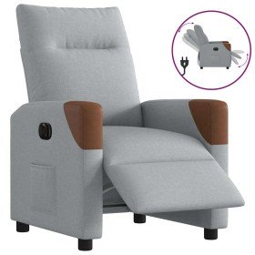 Sillón reclinable eléctrico tela gris claro en Sillones | Comprar online en Foro24
