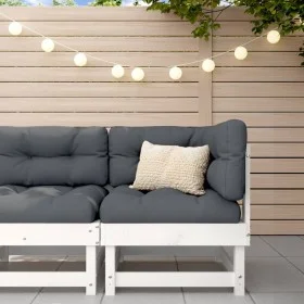 Corner sofa with solid white pine wood cushions by vidaXL, Modular outdoor sofas - Ref: Foro24-825423, Price: 85,20 €, Discou...