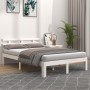 Weißer Massivholzbettrahmen 120x200 cm von vidaXL, Betten und Lattenroste - Ref: Foro24-814750, Preis: 130,58 €, Rabatt: %