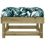 Garden stool with cushion made of impregnated pine wood by vidaXL, Modular outdoor sofas - Ref: Foro24-825442, Price: 77,14 €...
