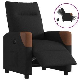 Sillón reclinable eléctrico de tela negro Sillón reclinable eléctrico de tela negro