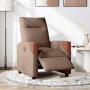 Sillón reclinable eléctrico de tela marrón