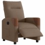 Sillón reclinable eléctrico de tela marrón