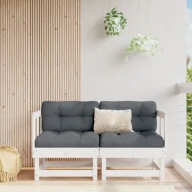 Corner sofas with cushions 2 pcs solid white pine wood by vidaXL, Modular outdoor sofas - Ref: Foro24-825451, Price: 160,18 €...