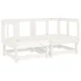 Ecksofas mit Kissen 2 Stück aus massivem weißem Kiefernholz von vidaXL, Modulare Sofas für den Außenbereich - Ref: Foro24-825...