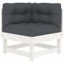 Corner sofas with cushions 2 pcs solid white pine wood by vidaXL, Modular outdoor sofas - Ref: Foro24-825451, Price: 161,06 €...