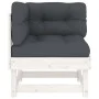 Corner sofas with cushions 2 pcs solid white pine wood by vidaXL, Modular outdoor sofas - Ref: Foro24-825451, Price: 160,18 €...