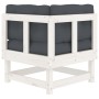 Corner sofas with cushions 2 pcs solid white pine wood by vidaXL, Modular outdoor sofas - Ref: Foro24-825451, Price: 161,06 €...