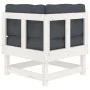 Corner sofas with cushions 2 pcs solid white pine wood by vidaXL, Modular outdoor sofas - Ref: Foro24-825451, Price: 160,18 €...