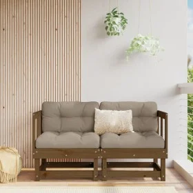 Corner sofas and cushions 2 pcs solid pine wood honey brown by vidaXL, Modular outdoor sofas - Ref: Foro24-825453, Price: 222...