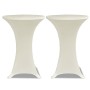 2 Manteles color crema ajustados para mesa de pie - 60 cm