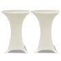2 Manteles color crema ajustados para mesa de pie - 60 cm