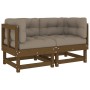 Corner sofas and cushions 2 pcs solid pine wood honey brown by vidaXL, Modular outdoor sofas - Ref: Foro24-825453, Price: 224...