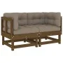 Corner sofas and cushions 2 pcs solid pine wood honey brown by vidaXL, Modular outdoor sofas - Ref: Foro24-825453, Price: 222...