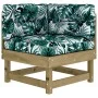 Corner sofa with cushions made of impregnated pine wood by vidaXL, Modular outdoor sofas - Ref: Foro24-825428, Price: 78,89 €...